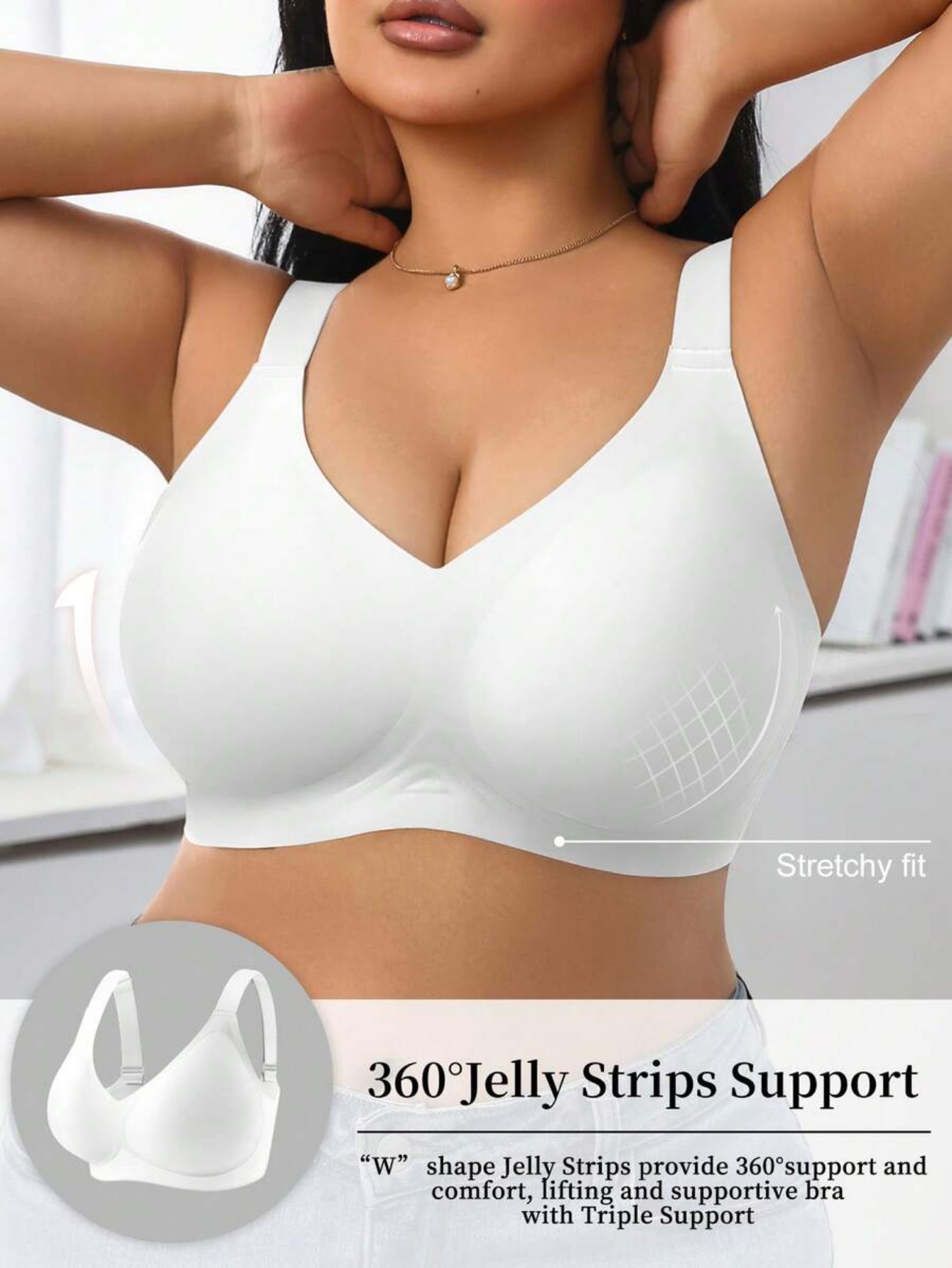 Wirefree Bra Comfort - حمالة صدر رياضية نسائية عالية الدعم،