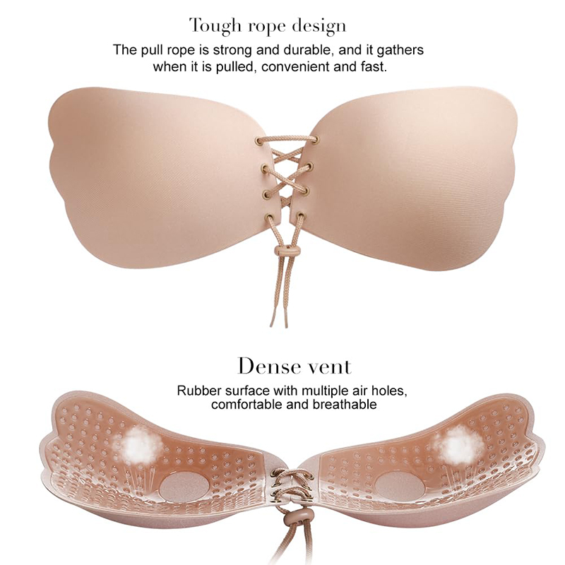 1/2 Pairs النساء الصيف عارية ا - مراجعة Minimizer Bra Women وسعره