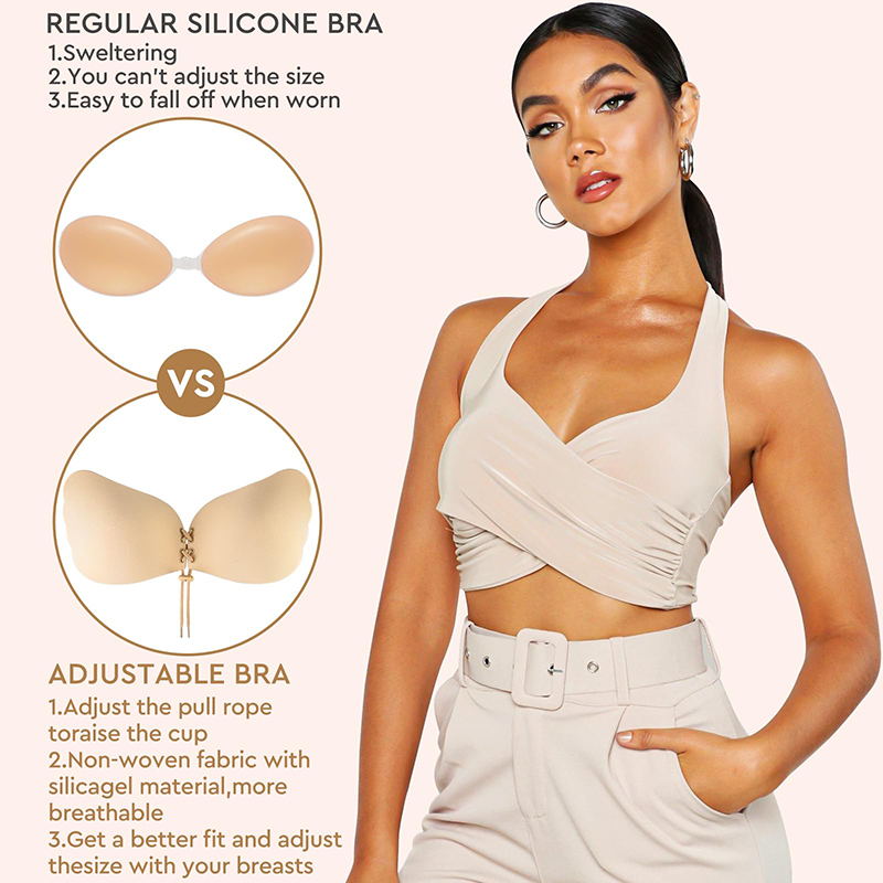 1/2 Pairs النساء الصيف عارية ا - مراجعة Minimizer Bra Women وسعره