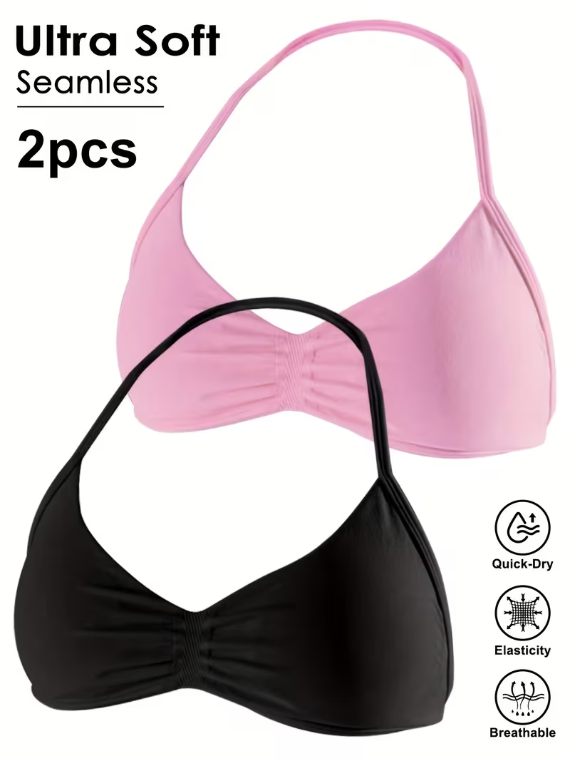 قطعتان من توبات رياضية نسائية  - مراجعة Underwire Bra Padded وسعره